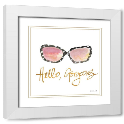 His and Her Sunglasses I White Modern Wood Framed Art Print with Double Matting by Loreth, Lanie