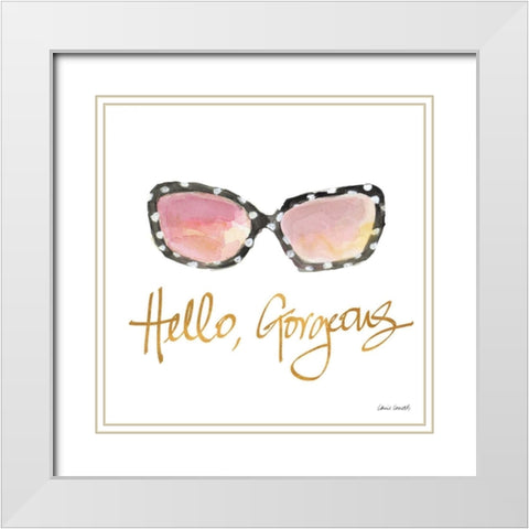 His and Her Sunglasses I White Modern Wood Framed Art Print with Double Matting by Loreth, Lanie