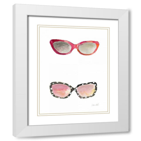 Water Color Sunglasses I White Modern Wood Framed Art Print with Double Matting by Loreth, Lanie