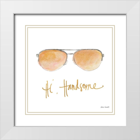 His and Her Sunglasses II White Modern Wood Framed Art Print with Double Matting by Loreth, Lanie