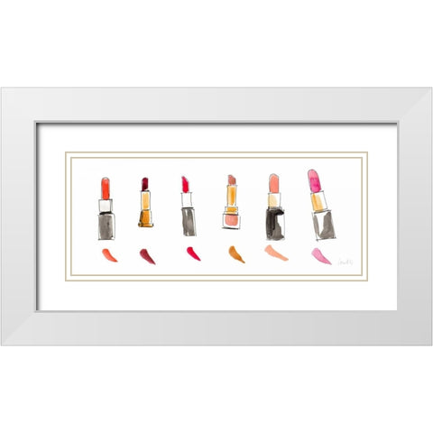 Water Color Make Up Panel I White Modern Wood Framed Art Print with Double Matting by Loreth, Lanie