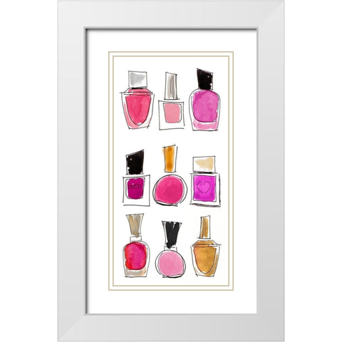 Lipsticks II White Modern Wood Framed Art Print with Double Matting by Loreth, Lanie