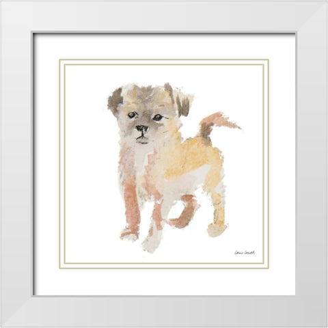 Furry Paws White Modern Wood Framed Art Print with Double Matting by Loreth, Lanie