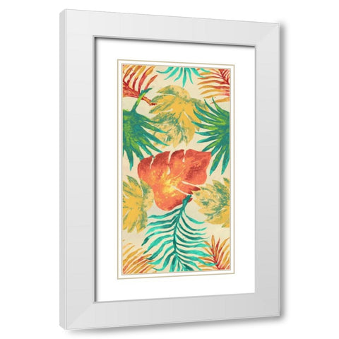 Havana Palm Pattern White Modern Wood Framed Art Print with Double Matting by Medley, Elizabeth