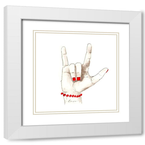 All Red Loving White Modern Wood Framed Art Print with Double Matting by Loreth, Lanie