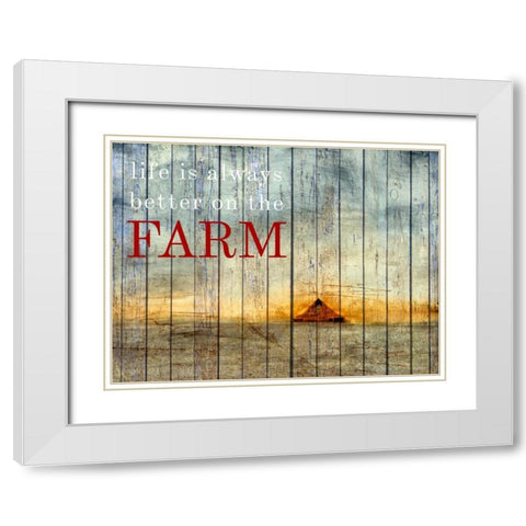 On the Farm I White Modern Wood Framed Art Print with Double Matting by Mabat, Ynon