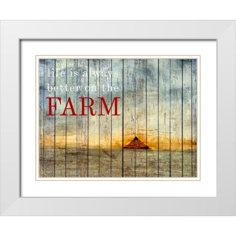 On the Farm I White Modern Wood Framed Art Print with Double Matting by Mabat, Ynon