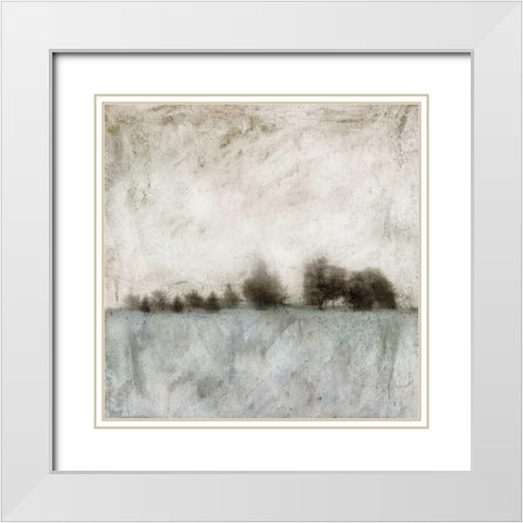 Tree Line White Modern Wood Framed Art Print with Double Matting by Mabat, Ynon