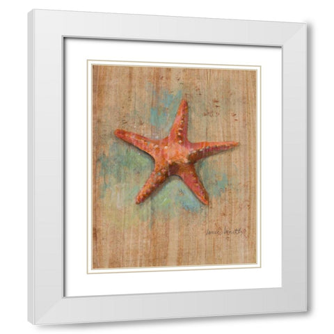 Starfish II White Modern Wood Framed Art Print with Double Matting by Loreth, Lanie
