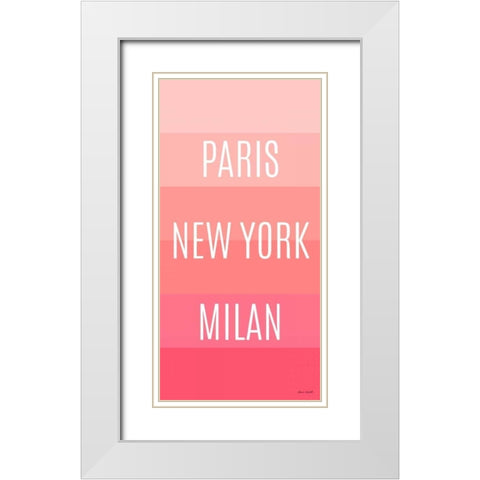 Pink Travel White Modern Wood Framed Art Print with Double Matting by Loreth, Lanie