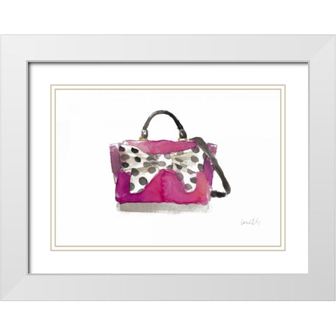 Watercolor Bow Satchel II White Modern Wood Framed Art Print with Double Matting by Loreth, Lanie