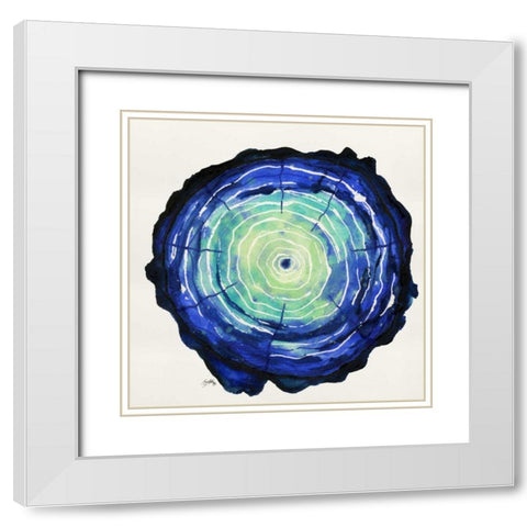 Colored Tree Trunk I White Modern Wood Framed Art Print with Double Matting by Medley, Elizabeth