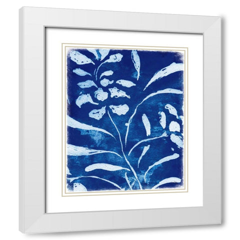 Azure Flora I White Modern Wood Framed Art Print with Double Matting by Medley, Elizabeth