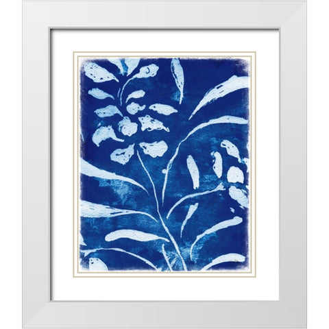 Azure Flora I White Modern Wood Framed Art Print with Double Matting by Medley, Elizabeth