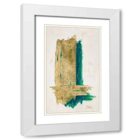 On Gold II White Modern Wood Framed Art Print with Double Matting by Pinto, Patricia