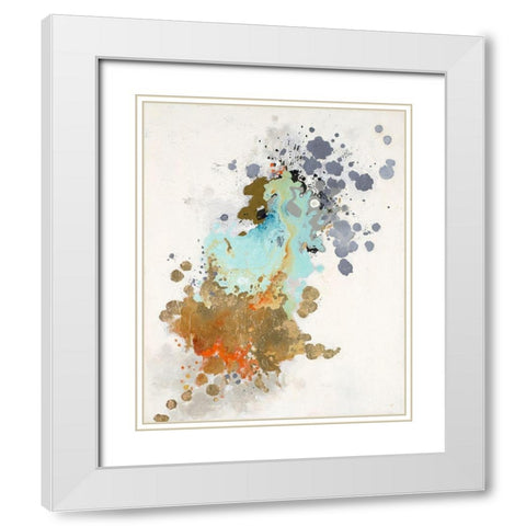 Splash White Modern Wood Framed Art Print with Double Matting by Pinto, Patricia