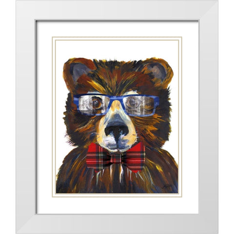 Beary Cool White Modern Wood Framed Art Print with Double Matting by DeRice, Julie