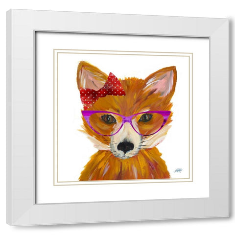 Very Foxy White Modern Wood Framed Art Print with Double Matting by DeRice, Julie