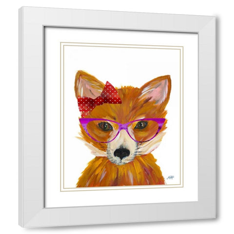 Nerdy Fox White Modern Wood Framed Art Print with Double Matting by DeRice, Julie