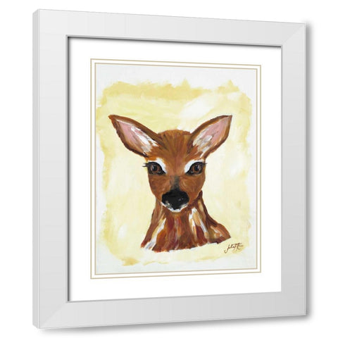 Dear Deer White Modern Wood Framed Art Print with Double Matting by DeRice, Julie
