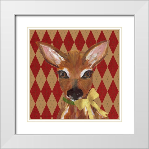 Holiday Animals II White Modern Wood Framed Art Print with Double Matting by DeRice, Julie