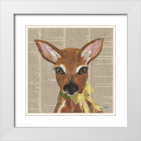 Holiday Animal II White Modern Wood Framed Art Print with Double Matting by DeRice, Julie