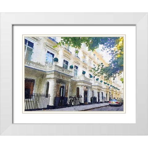 Notting Hill White Modern Wood Framed Art Print with Double Matting by Navas, Emily