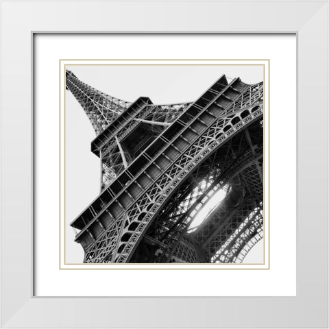 Eiffel Views Square I White Modern Wood Framed Art Print with Double Matting by Navas, Emily