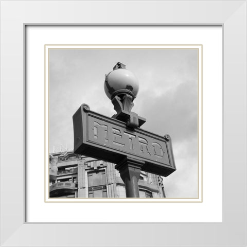 Paris Scene III White Modern Wood Framed Art Print with Double Matting by Navas, Emily