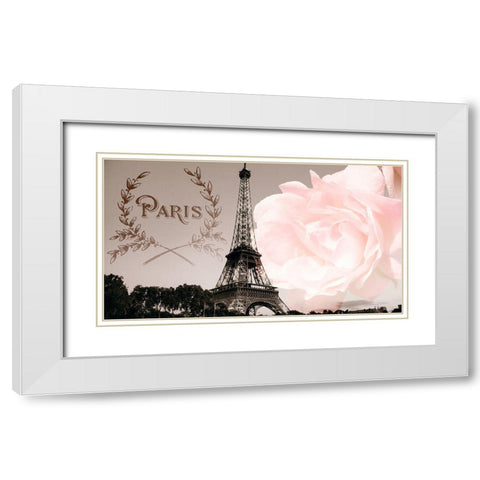 Vintage Paris White Modern Wood Framed Art Print with Double Matting by Navas, Emily