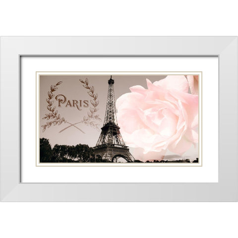 Vintage Paris White Modern Wood Framed Art Print with Double Matting by Navas, Emily