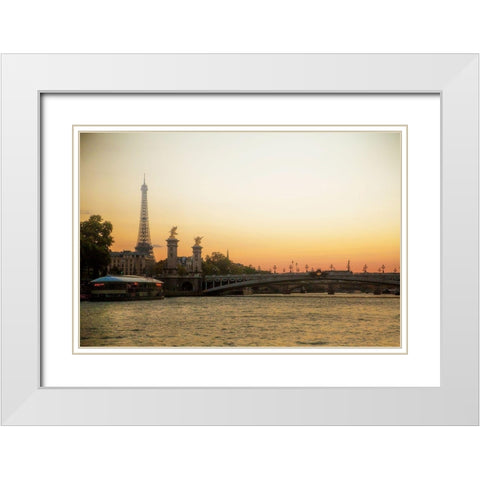 On the Seine White Modern Wood Framed Art Print with Double Matting by Navas, Emily