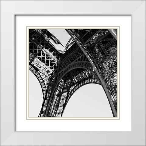 Eiffel Views Square II White Modern Wood Framed Art Print with Double Matting by Navas, Emily
