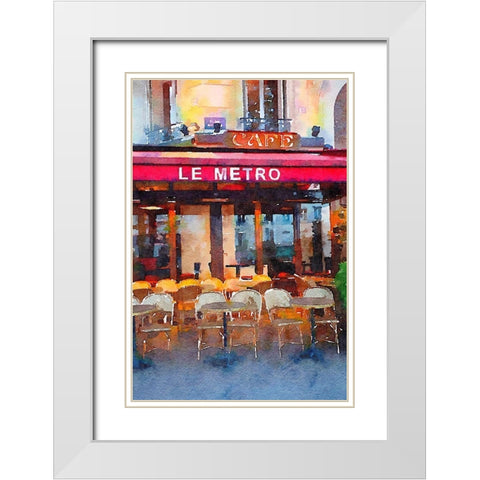 Watercolor Cafe White Modern Wood Framed Art Print with Double Matting by Navas, Emily