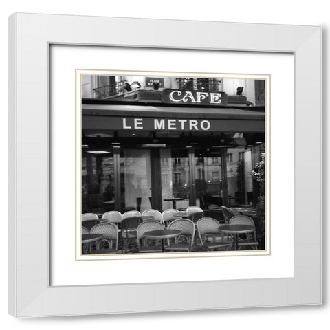 Paris Scene II White Modern Wood Framed Art Print with Double Matting by Navas, Emily