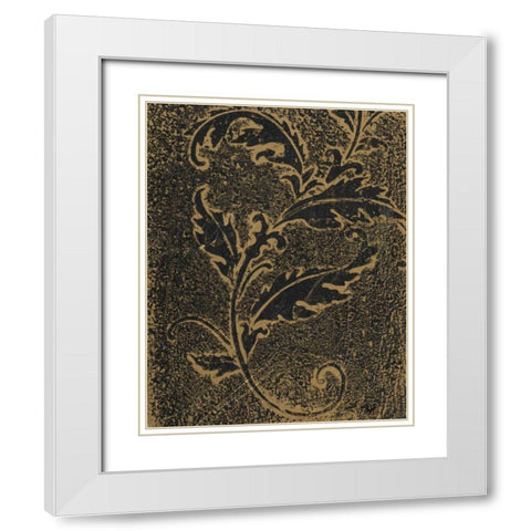 Leaf Scroll III White Modern Wood Framed Art Print with Double Matting by Hakimipour, Tiffany