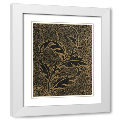 Leaf Scroll IV White Modern Wood Framed Art Print with Double Matting by Hakimipour, Tiffany