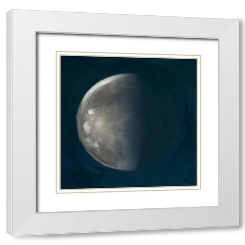 Moon Phase III White Modern Wood Framed Art Print with Double Matting by Hakimipour, Tiffany