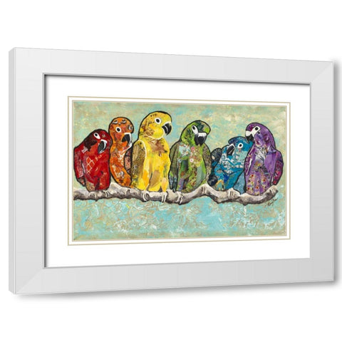 Flock of Colors White Modern Wood Framed Art Print with Double Matting by Ritter, Gina