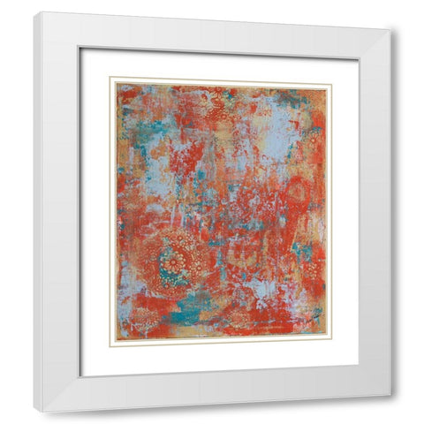 Orange Abstract I White Modern Wood Framed Art Print with Double Matting by Ritter, Gina