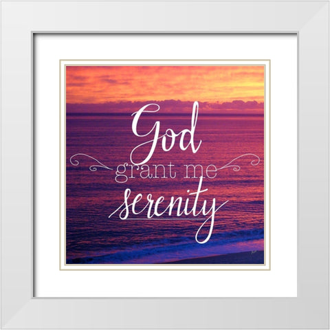 God Grant Me Serenity White Modern Wood Framed Art Print with Double Matting by Metz, Andi