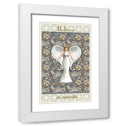 Wonderland Angel II White Modern Wood Framed Art Print with Double Matting by Metz, Andi
