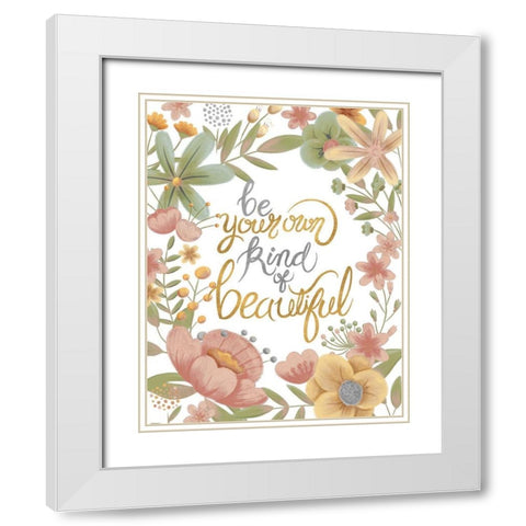 Youre Beautiful (Pastels) White Modern Wood Framed Art Print with Double Matting by Josefina