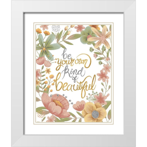 Youre Beautiful (Pastels) White Modern Wood Framed Art Print with Double Matting by Josefina