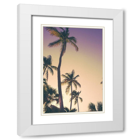 Evening Palms White Modern Wood Framed Art Print with Double Matting by Navas, Emily