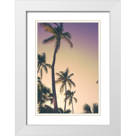 Evening Palms White Modern Wood Framed Art Print with Double Matting by Navas, Emily