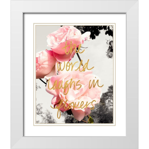 Love Blooms II White Modern Wood Framed Art Print with Double Matting by Navas, Emily