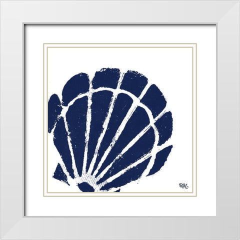 Coastal Navy on White I White Modern Wood Framed Art Print with Double Matting by Hakimipour, Tiffany