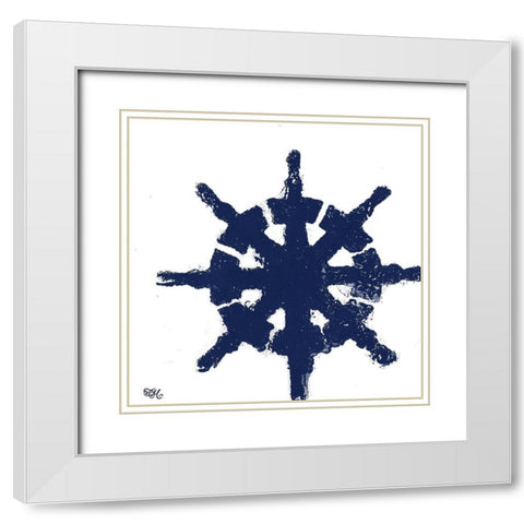 Coastal Navy on White IV White Modern Wood Framed Art Print with Double Matting by Hakimipour, Tiffany