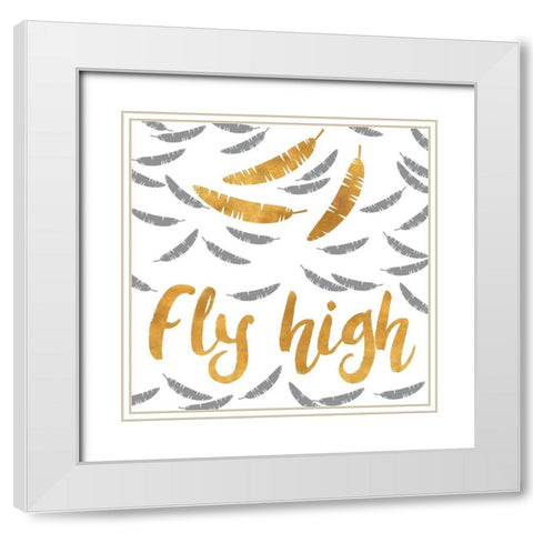Fly High White Modern Wood Framed Art Print with Double Matting by SD Graphics Studio